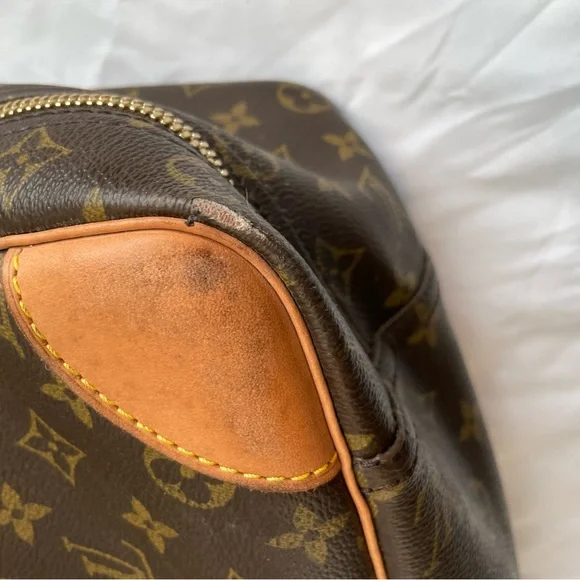 🎊 Authentic Vintage Louis Vuitton Luggage Brown Monogram Garmet Large Canvas - Picture 12 of 15